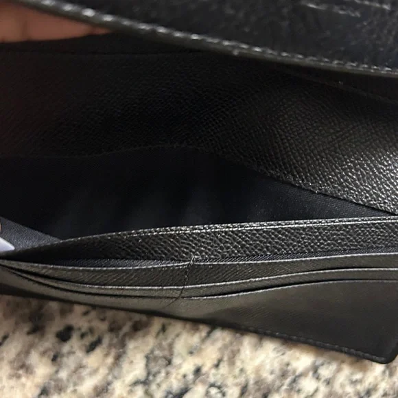 Coach Black Pebbled Leather Checkbook Wallet EUC - Picture 3 of 8